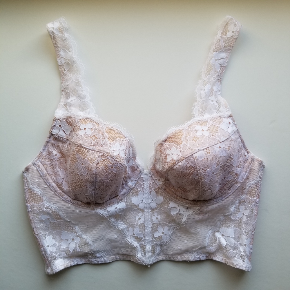 Victoria's Secret White Lace Corset Bra 34B